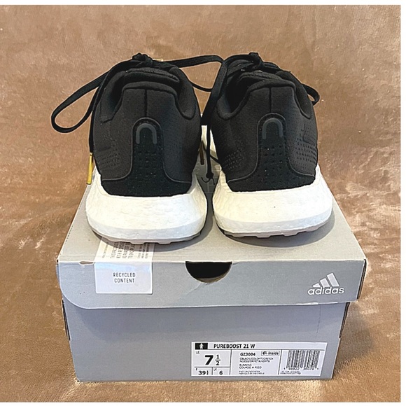 ADIDAS Women’s PUREBOOST 21 PRIMEGREEN RUNNING SHOE Core Black & Gold 7 1/2 M - Picture 8 of 12